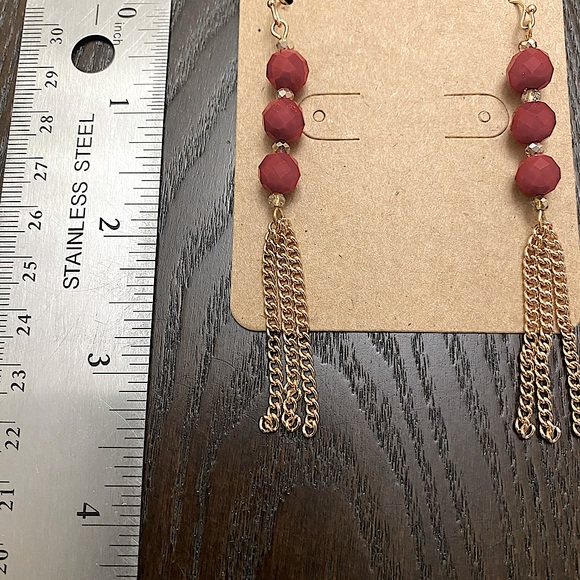 B: Ruby Red Dangler Earrings - Picture 3 of 4